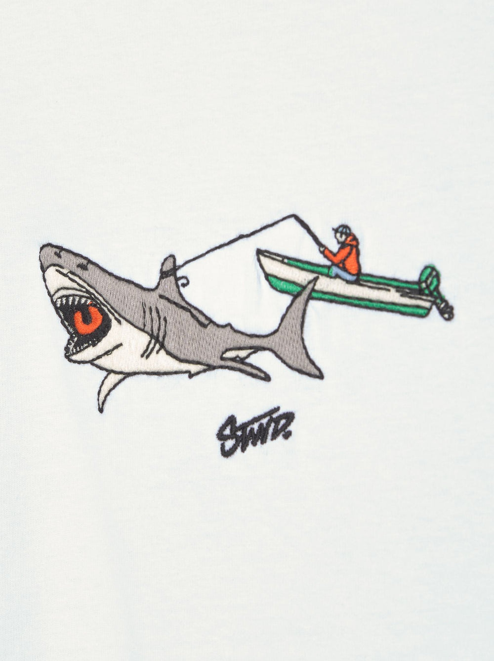 Moudda PULL & BEAR - T-Shirt Demi-Manches Brodé Blanc Requin - Tunisie 2