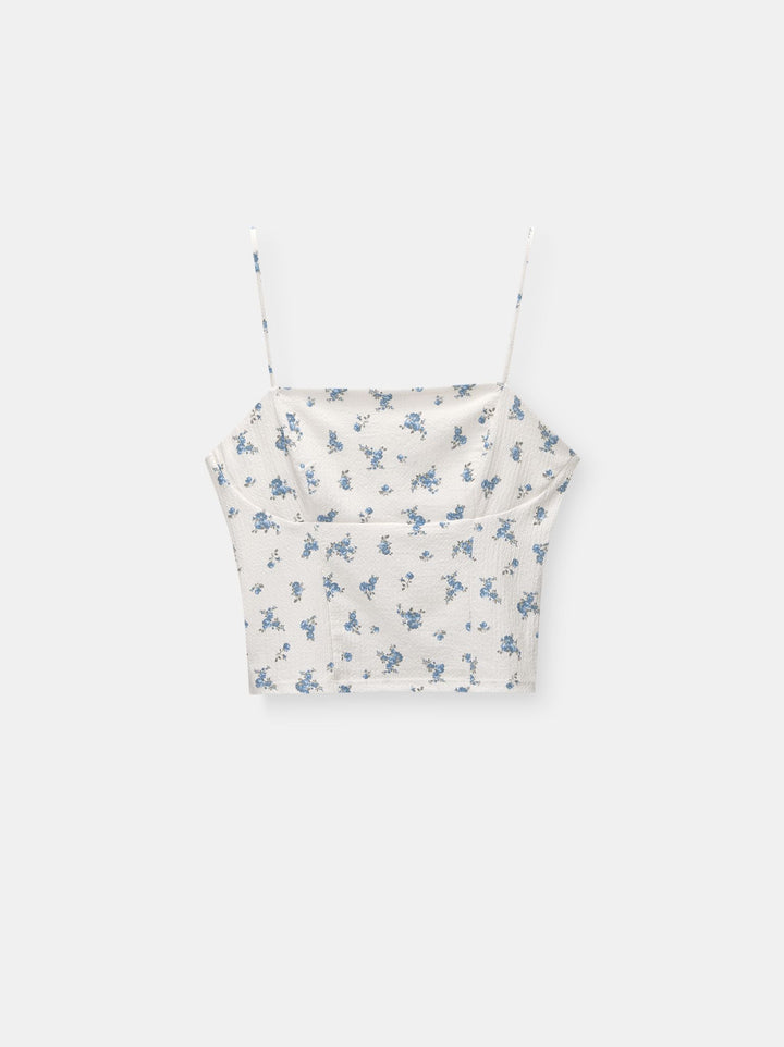 Moudda PULL & BEAR - Body Top Bambula Imprimé Fleurs et Pois - Tunisie 1