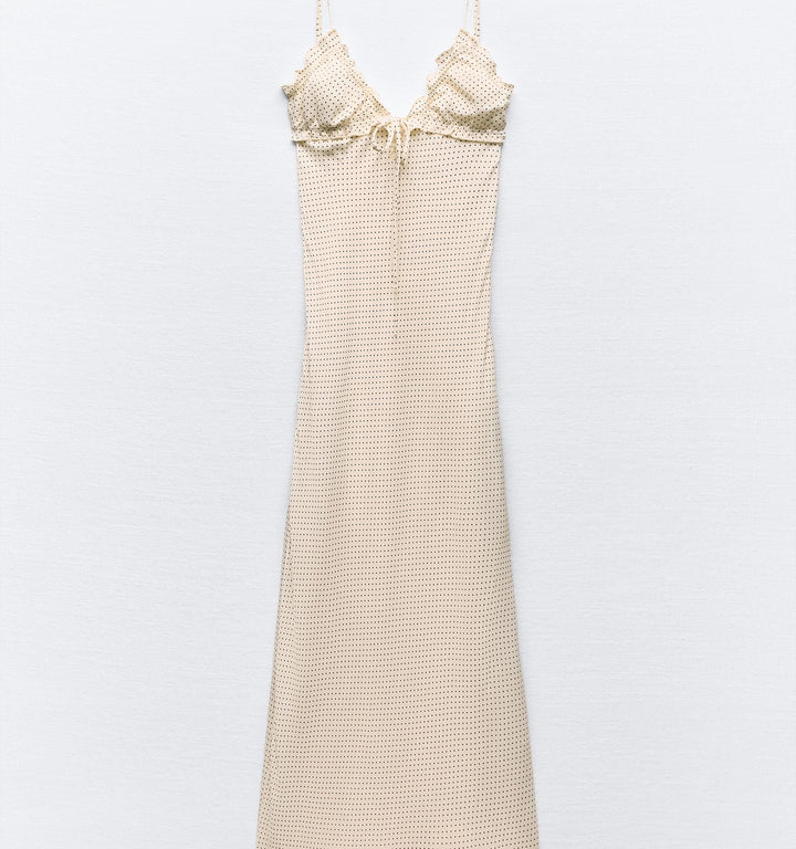 Moudda ZARA - Robe mi-longue décolleté en V, drapée, imprimée - Tunisie 1