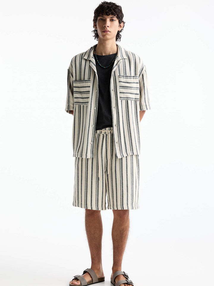Moudda PULL & BEAR - Bermuda Rayures Molleton - Tunisie 6