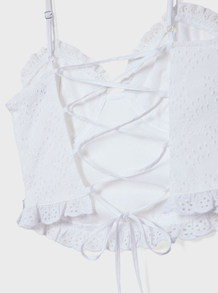 Moudda STRADIVARIUS - Top à Bretelles Coco avec Broderie Suisse - Tunisie 3