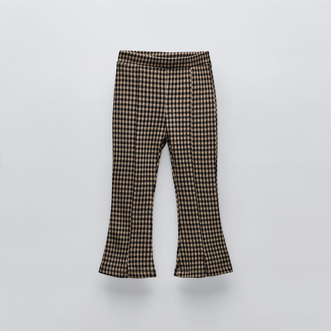 Moudda ZARA - Beige toasté – pantalon évasé jacquard - Tunisie 2