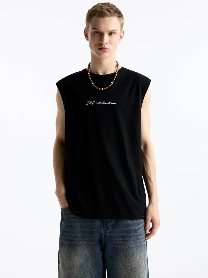 Moudda PULL & BEAR - T-Shirt Bretelles Larges Texte Poitrine - Tunisie 1
