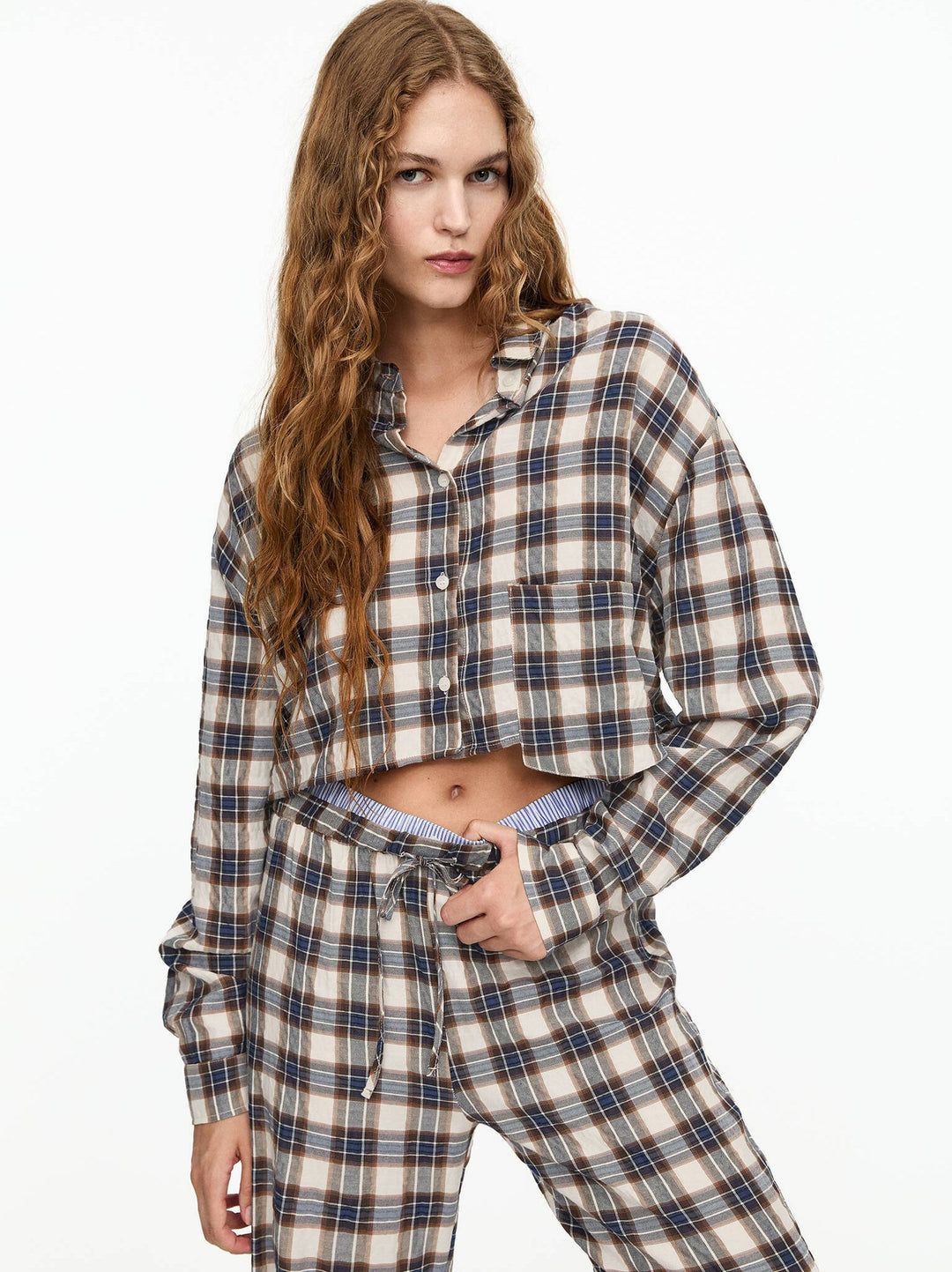 Moudda PULL & BEAR - Chemise Crop Poches à Carreaux - Tunisie 5