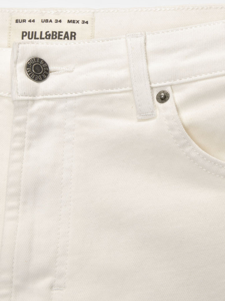 Moudda PULL & BEAR - Pantalon Denim Slim Confort Écru - Tunisie 6