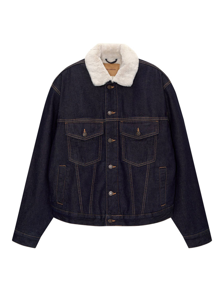 Moudda PULL & BEAR - Veste Denim Teddy Indigo Rinse - Tunisie 5