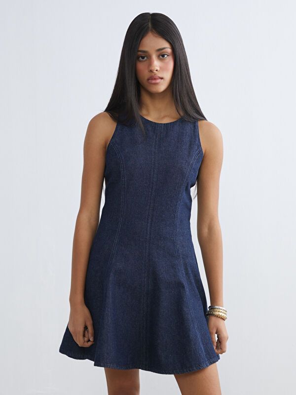 Moudda LC Waikiki - Robe manches courtes en jean pour Femme - Tunisie 2