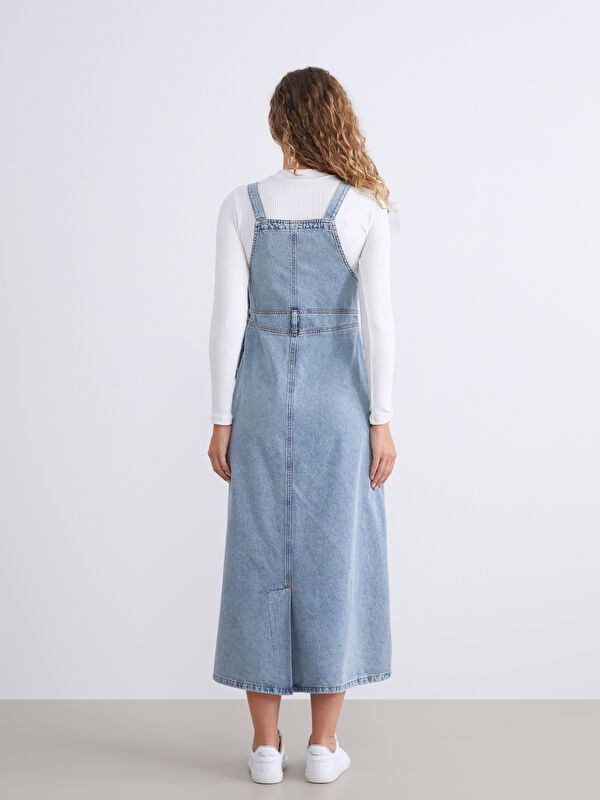 Moudda LC Waikiki - Robe tissée manches courtes denim Femme Rodéo mid indigo - Tunisie 4