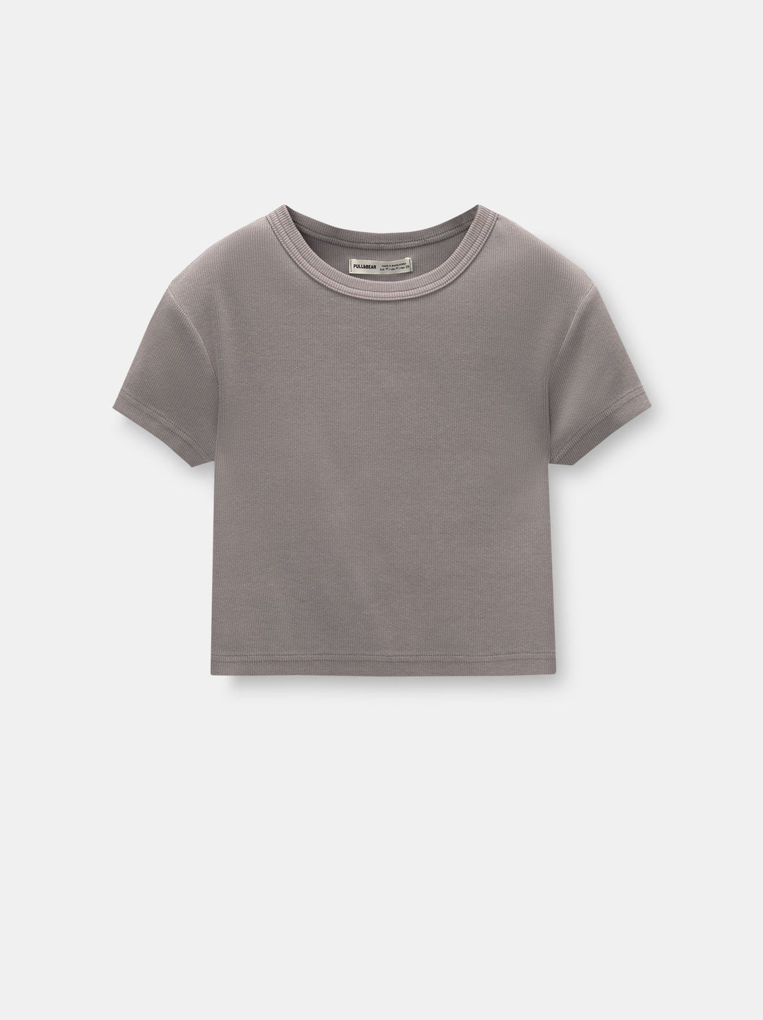 Moudda PULL & BEAR - T-Shirt Basique Crop Côtelé Encolure Ronde - Tunisie 1