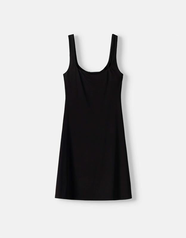 Robe mini patineuse à bretelles