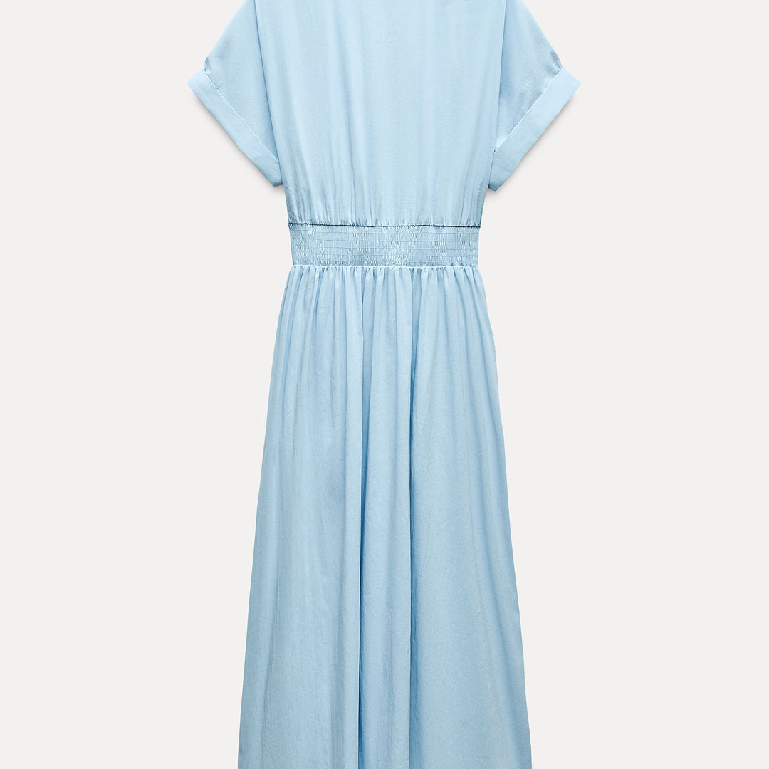 Moudda ZARA - Robe mi-longue chemise croisée élastique - Tunisie 1