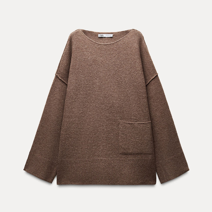 Moudda ZARA - Pull long col bateau, poche, matière douce – ensemble - Tunisie 1