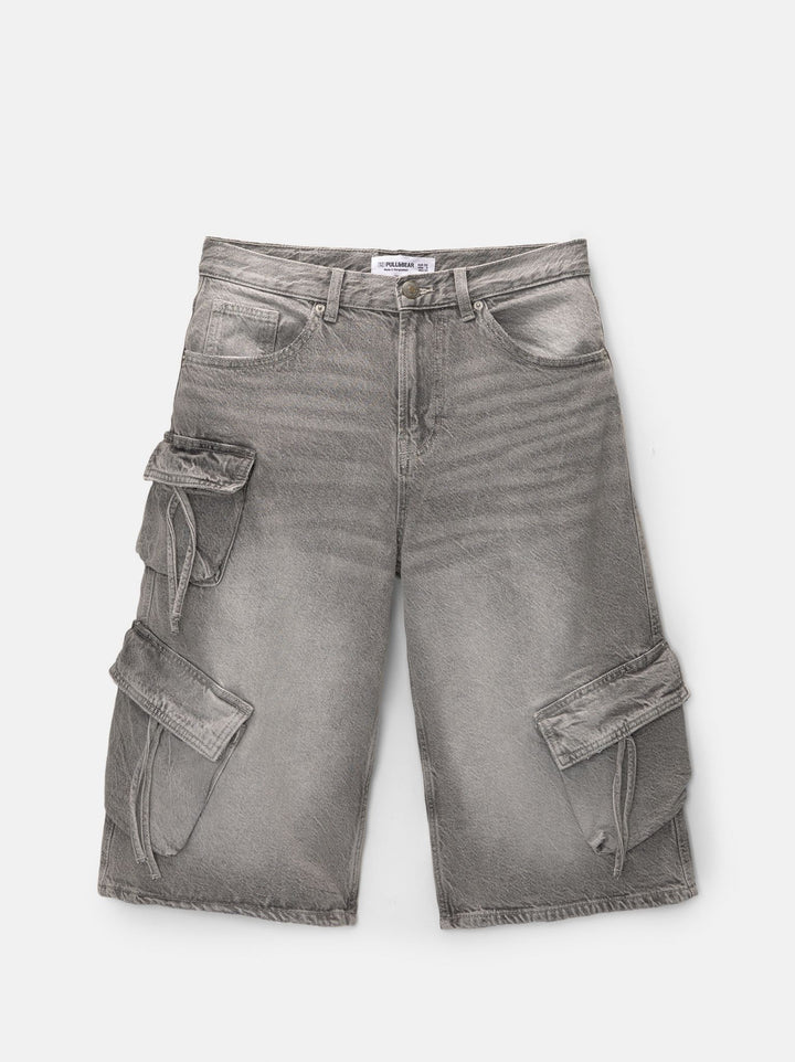Moudda PULL & BEAR - Bermuda Cargo Longue Denim - Tunisie 1