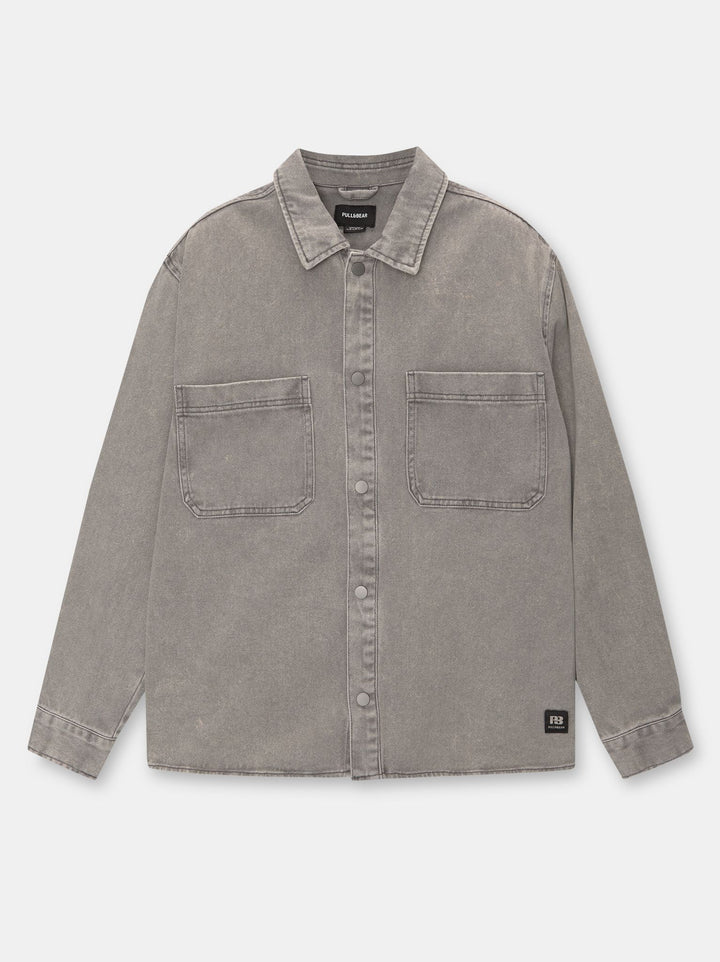 Moudda PULL & BEAR - Surchemise Basique Twill Lavage Acide - Tunisie 3