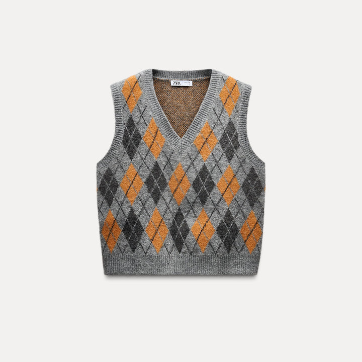 Moudda ZARA - Gilet jacquard losanges - Tunisie 2