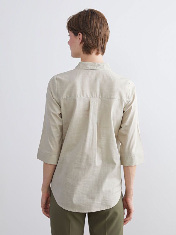 Moudda LC Waikiki - Chemise tissée manches longues Femme Gris - Tunisie 4
