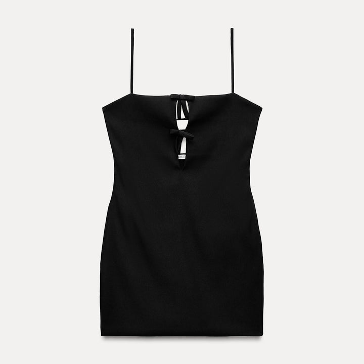 Moudda ZARA - Robe courte découpes, nœuds, matière extensible - Tunisie 2