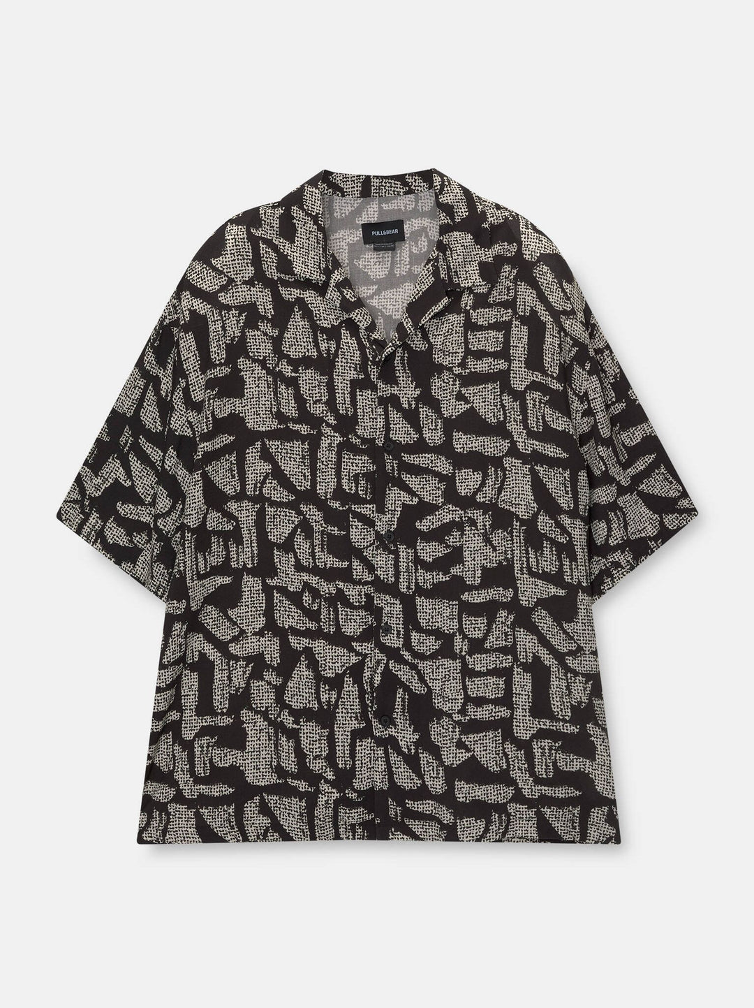 Moudda PULL & BEAR - Chemise Demi-Manches B&W Imprimé Fancy Stripe Noir - Tunisie 2