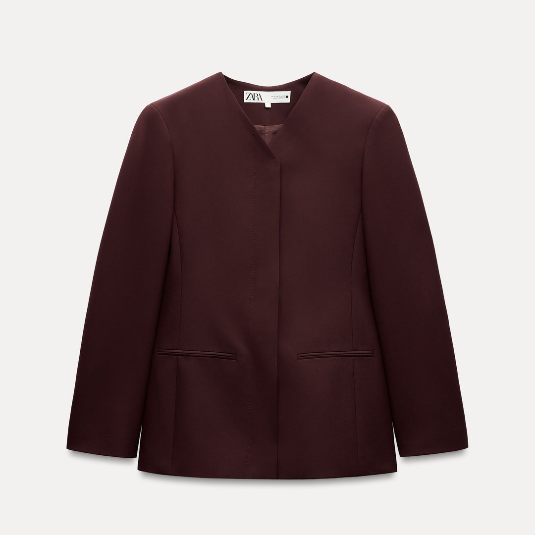 Moudda ZARA - Combinaison 601 veste cintrée sans revers bordeaux - Tunisie 2