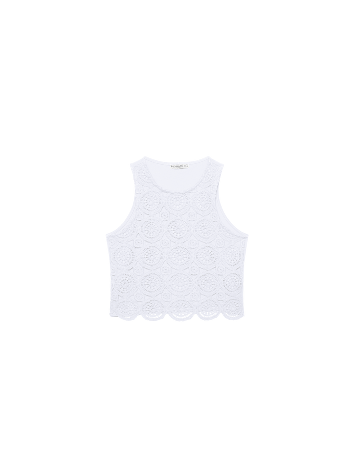 Moudda STRADIVARIUS - T-Shirt S/M en Crochet - Tunisie 1
