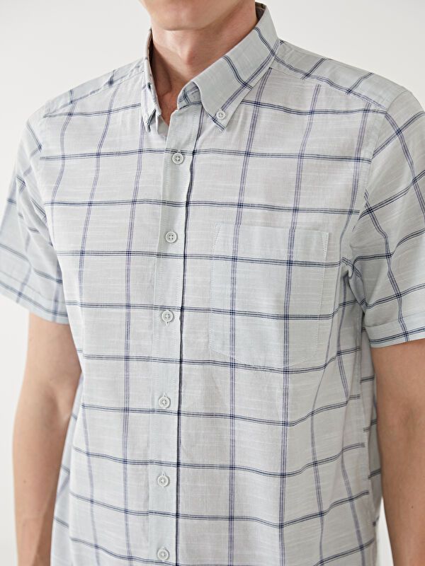 Moudda LC Waikiki - Chemise à carreaux manches courtes en tissu tissé pour Homme - Tunisie 3