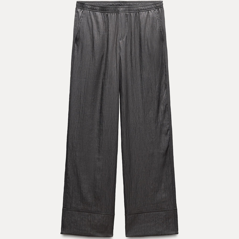 Moudda ZARA - Pantalon pyjama satiné structuré coupe basse coordonné - Tunisie 2