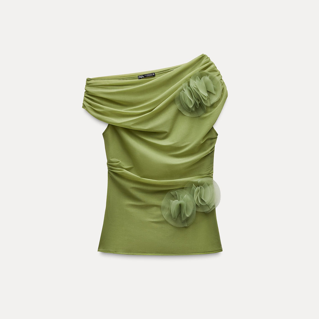 Moudda ZARA - Top Drapé Imprimé Fleurs - Tunisie 1