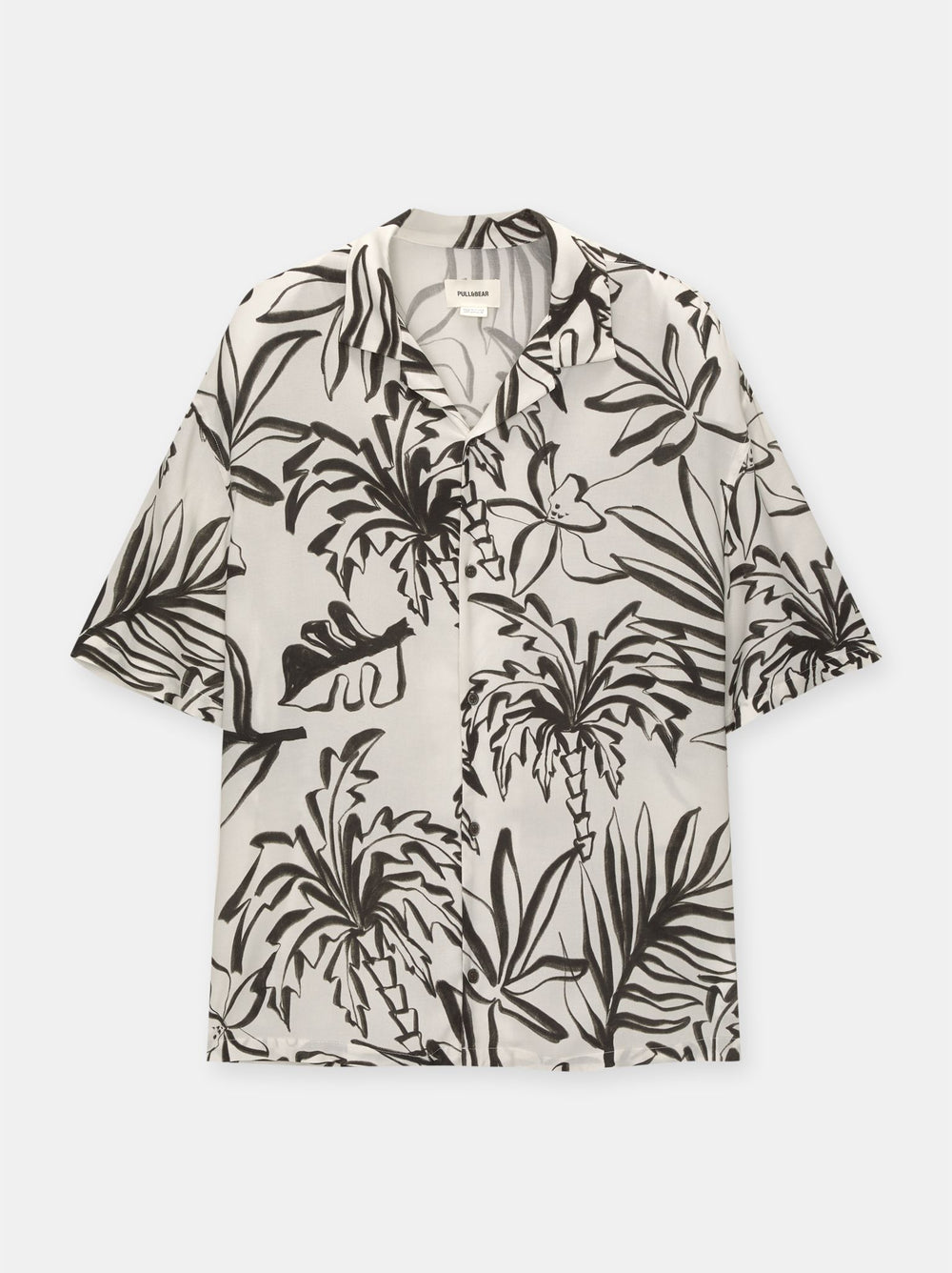 Moudda PULL & BEAR - Chemise Demi-Manches Imprimé Jungla Végétal Écru - Tunisie 2