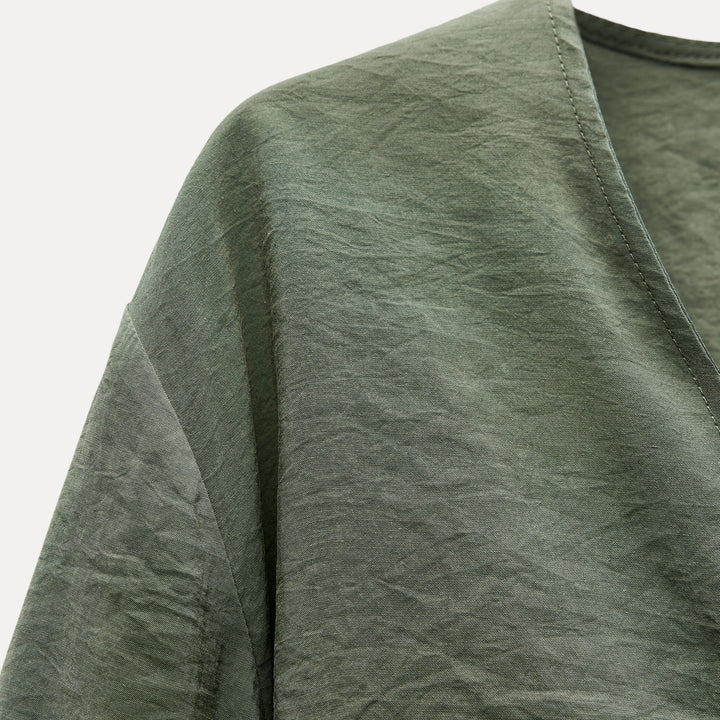 Moudda ZARA - Chemise fluide manches longues col en V boutons - Tunisie 3