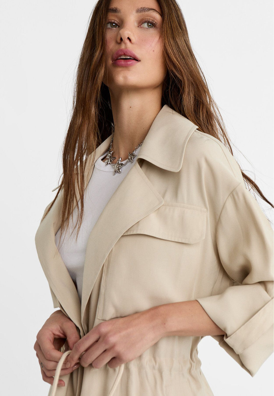 Moudda STRADIVARIUS - Trench Fluide Court - Tunisie 4