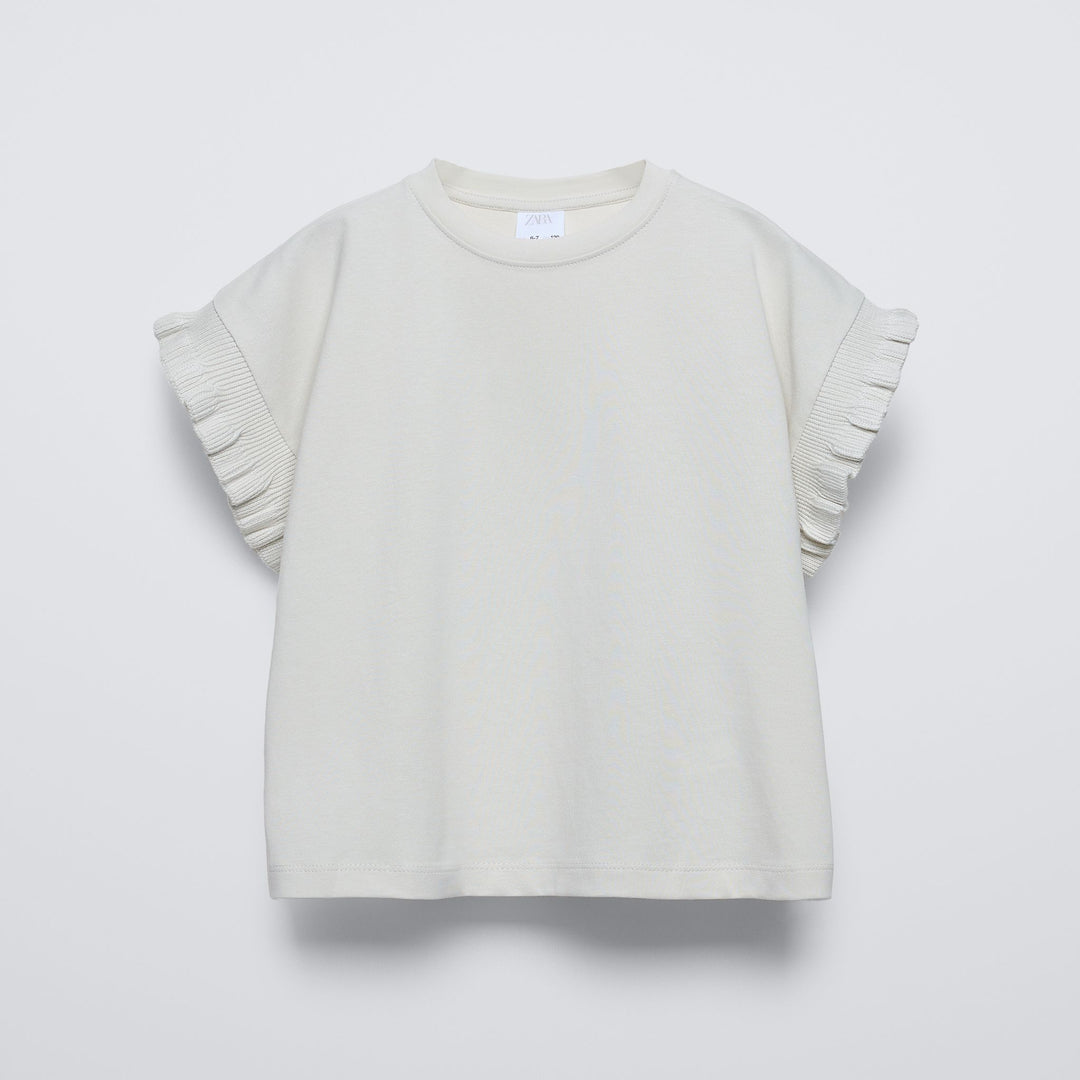 Moudda ZARA - T-shirt fille manches courtes, finitions (coloris 834) - Tunisie 1
