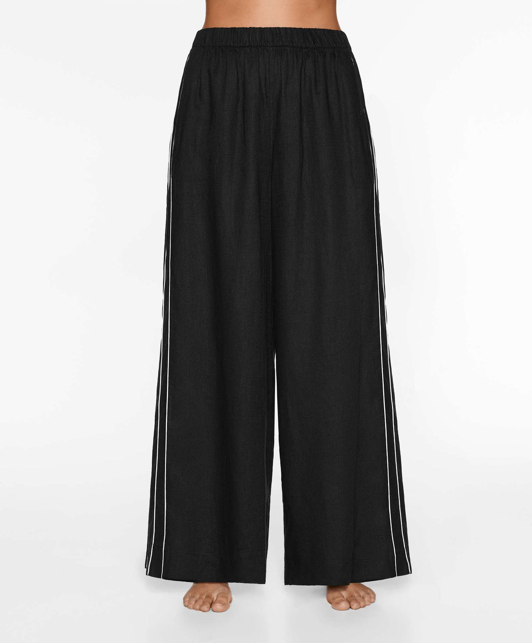 Moudda Oysho - Pantalon 100% Lin avec Passepoil Taille Moyenne - Tunisie 5