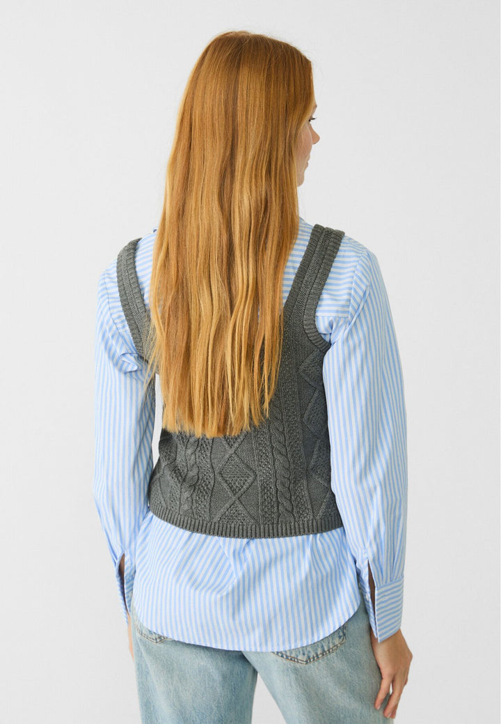 Moudda STRADIVARIUS - Top à Tresses en Maille - Tunisie 5