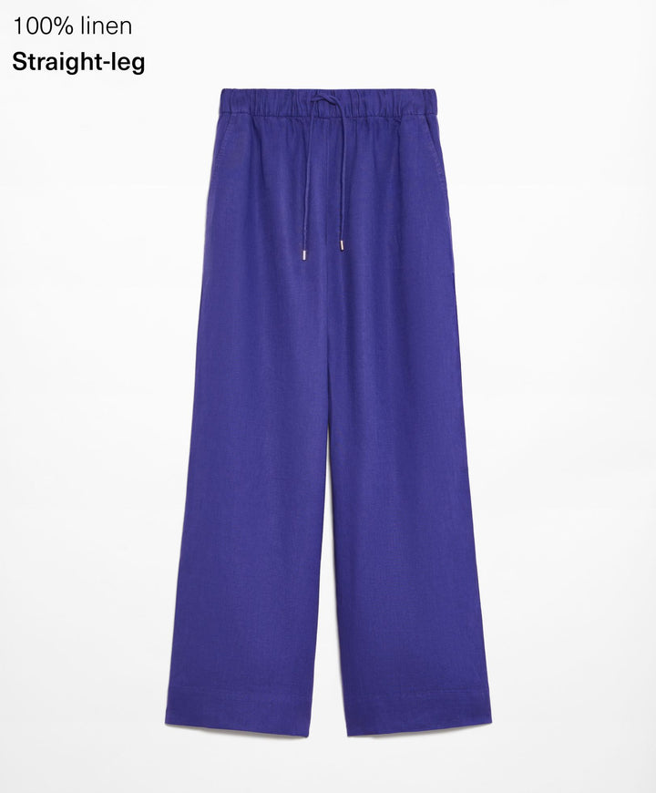 Moudda Oysho - Pantalon 100% Lin Relaxed Taille Moyenne - Tunisie 1