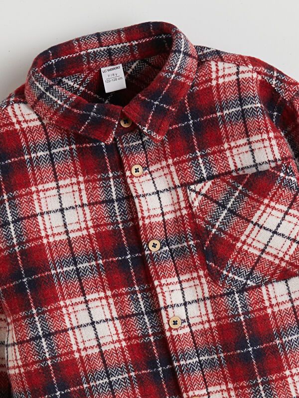 Moudda LC Waikiki - Chemise tissée manches longues Garçon Carreaux bordeaux - Tunisie 2
