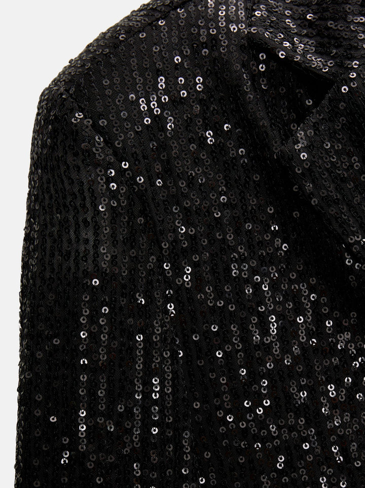 Moudda PULL & BEAR - Blazer Crop Croisée Paillettes Fête En Ligne - Tunisie 2