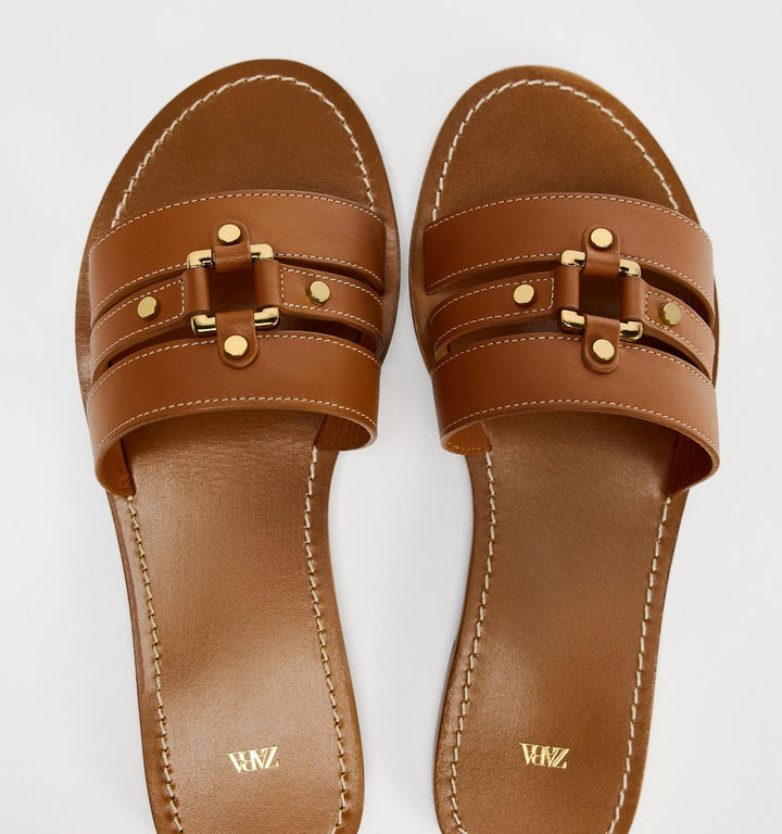 Moudda ZARA - Ballerines cuir pièce métallique - Tunisie 5