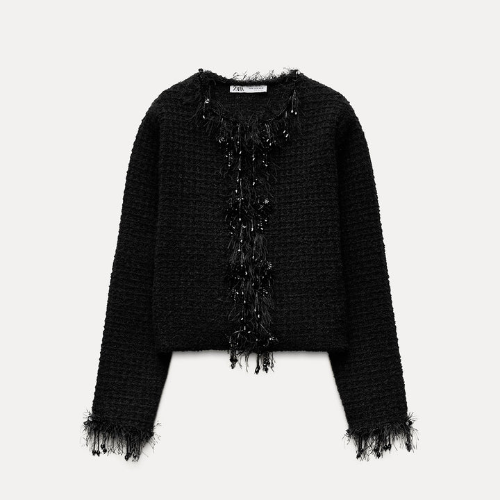 Moudda ZARA - Veste carreaux ornements pierre onyx/franges - Tunisie 2