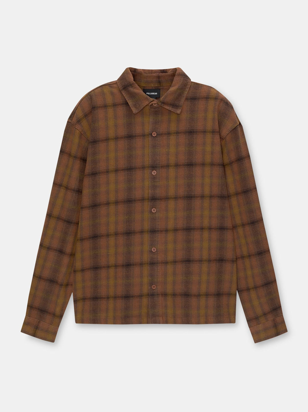 Moudda PULL & BEAR - Chemise Manches Longues Lavage Acide Earth Tones - Tunisie 1
