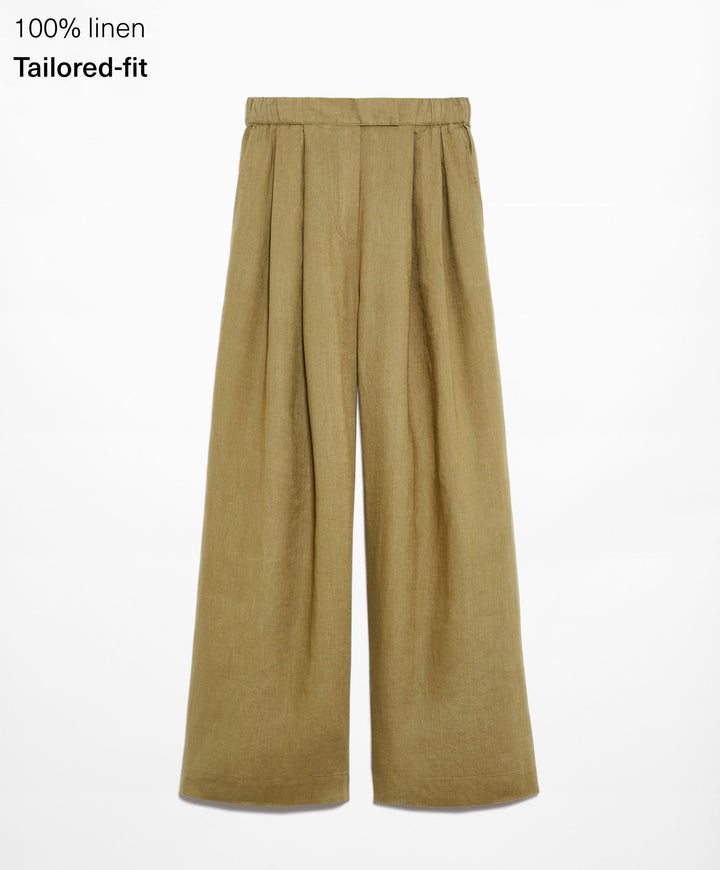 Moudda Oysho - Pantalon 100% Lin Coupe Tailleur Taille Haute - Tunisie 3