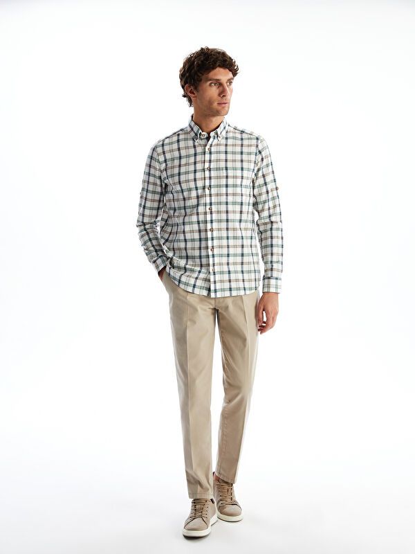 Moudda LC Waikiki - Chemise à carreaux manches longues en tissu pour Homme - Tunisie 2