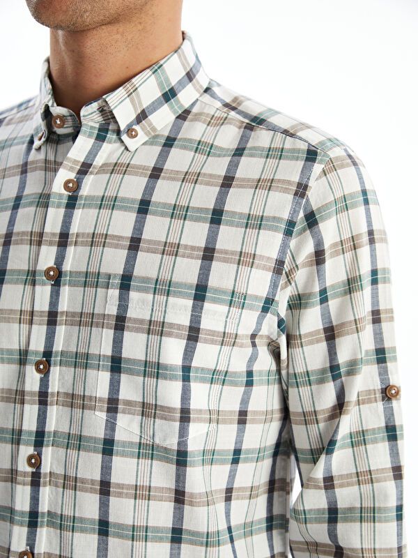 Moudda LC Waikiki - Chemise à carreaux manches longues en tissu pour Homme - Tunisie 3