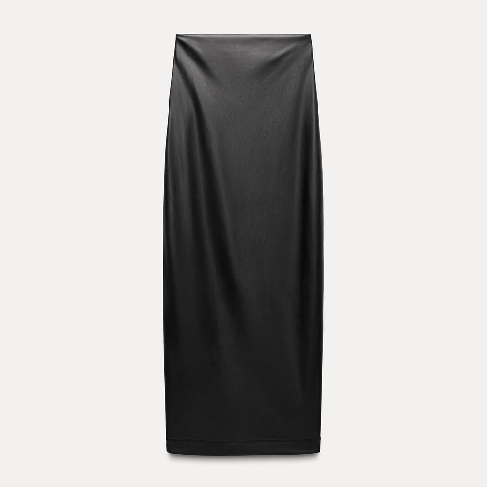 Moudda ZARA - Jupe mi-longue ajustée taille haute similicuir - Tunisie 2