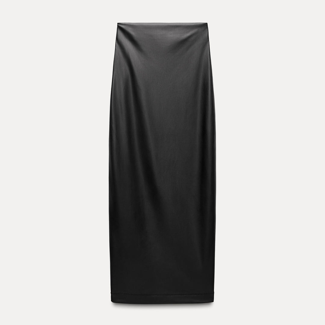 Moudda ZARA - Jupe mi-longue ajustée taille haute similicuir - Tunisie 2
