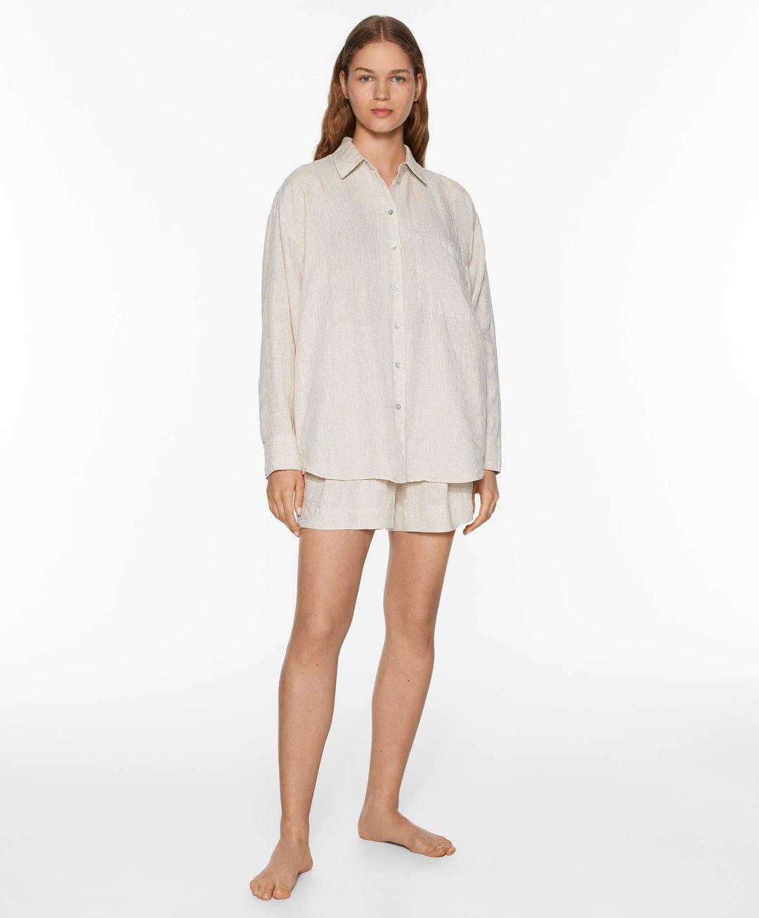 Moudda Oysho - Short 100% Lin Coupe Tailleur Taille Haute - Tunisie 6