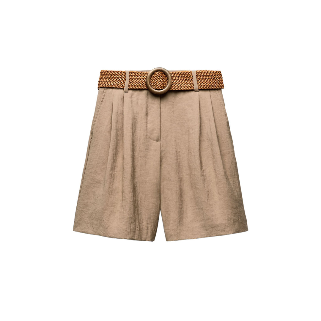 Moudda ZARA - Short ceinture large boucle ronde imitation bois - Tunisie 3