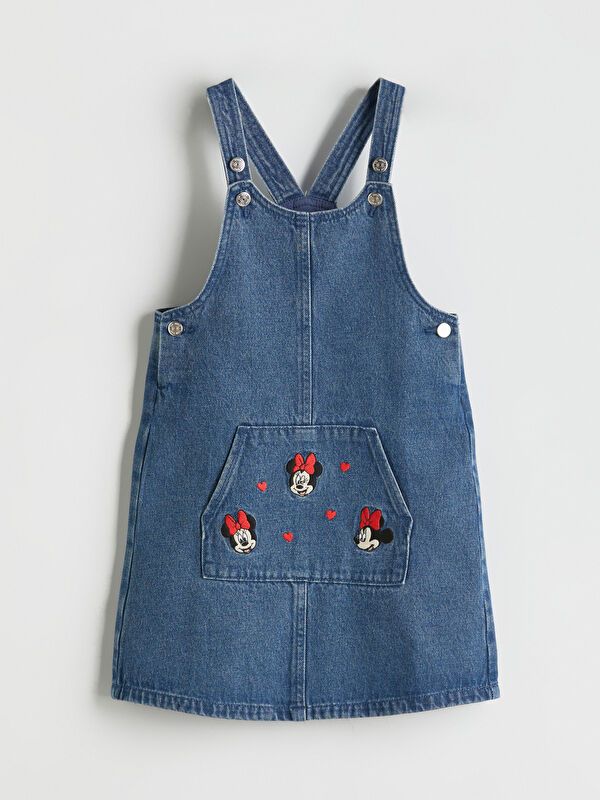 Moudda LC Waikiki - Robe tissée manches courtes denim Fille Rodéo mid indigo - Tunisie 1
