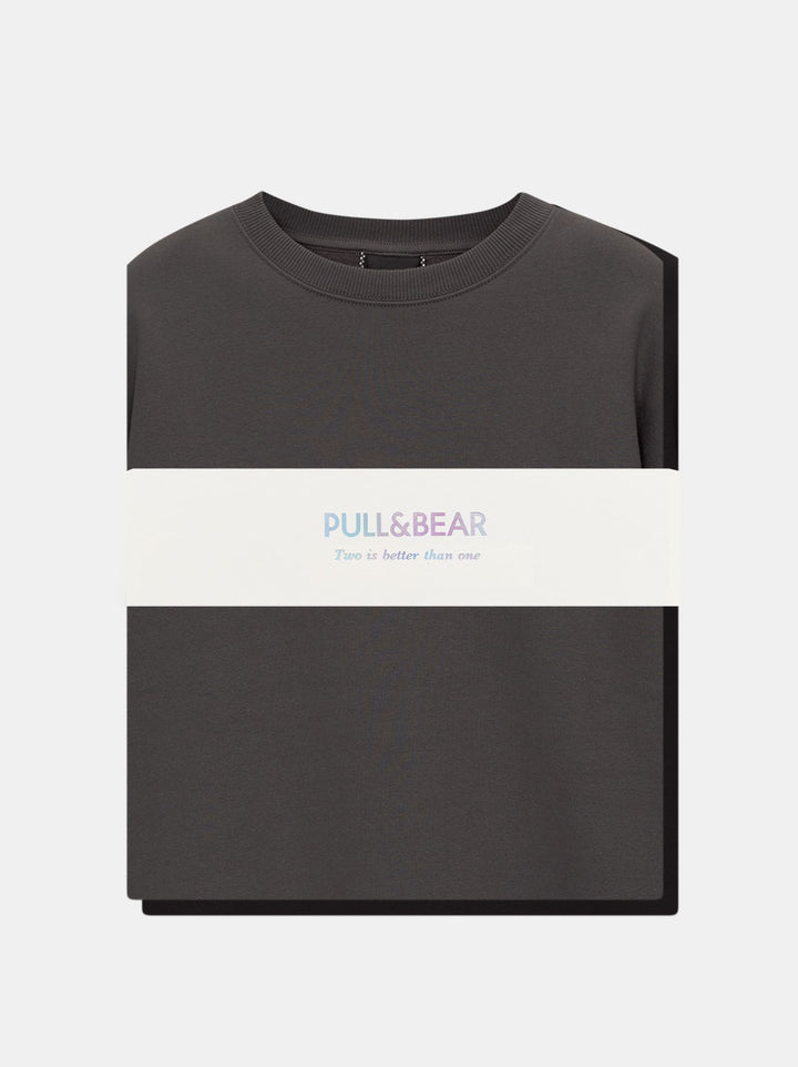 Moudda PULL & BEAR - Multipack Col Rond Noir + Anthra - Tunisie 1