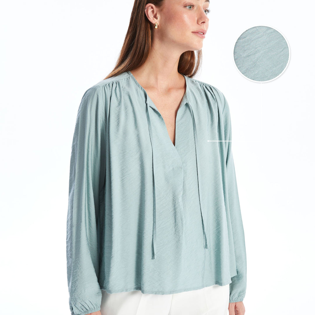 Moudda LC Waikiki - Blouse tissée manches longues Femme Vert terne - Tunisie 1