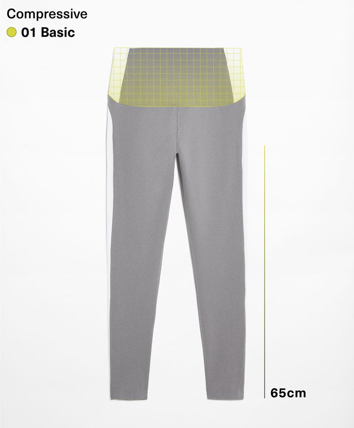 Moudda Oysho - Legging Compressif Taille Haute Color Block Gris Moyen - Tunisie 1